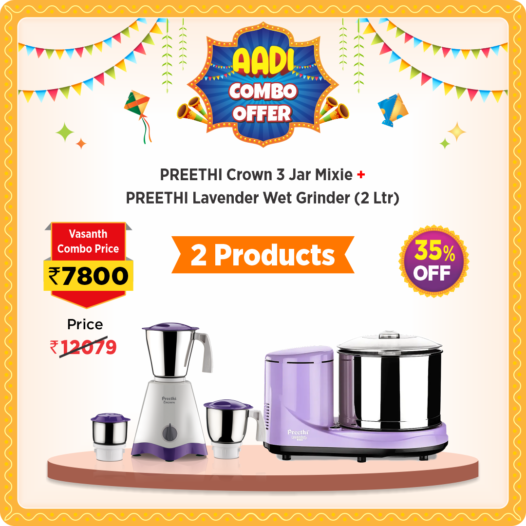 Kitchen Appliances Preethi Crown 3 JAR 500 Watt Mixer Grinder Purchase online in India – Mixer Grinder online at vasanthandco | Vasanth &amp; Co 